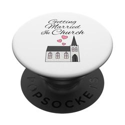 Casarse en la iglesia, compromiso de boda cristiana PopSockets PopGrip Adhesivo