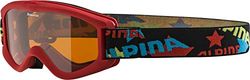 ALPINA CARVY 2.0 - Masque de ski antibuée, extrêmement robuste et incassable avec protection UV 100% pour enfants, red, one size
