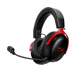 HyperX Cloud III S - Auriculares Gaming inalámbricos, Bluetooth, 2.4Ghz, PC, PS5, Xbox, Drivers 53 mm, DTS, micrófono 10mm, batería hasta 200h, Rojo-Negro