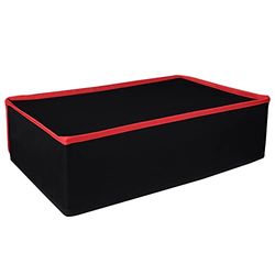 PlayVital Black Nylon Horizontal Dust Cover for ps5, Soft Neat Lining Dust Guard for ps5 Console, Anti Scratch Waterproof Cover Sleeve for ps5 Console Digital Edition & Disc Edition - Red Trim