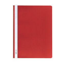 Herlitz 975433 rápido grapadora A4 PP con tapa delantera transparente, 10 unidades), color rojo, color rojo A4
