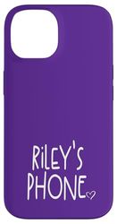 Riley's Phone Nom personnalisé Riley Blanc Violet Coque pour iPhone 14