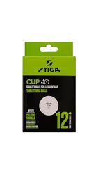 Stiga Balles de Ping-Pong Cup 40+ ABS - Lot de 12 Balles - Blanc
