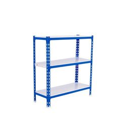 Simon Rack Étagère Rangement et 3 Niveaux, 180 kg Capacité de Charge et Point de Flexion, 900x800x400 mm, Étagère Charge Lourde, Étagère Garage, Bleu/Blanc - Simonclick