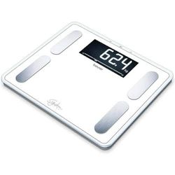 Beurer BF 410 white diagnoseweegschaal Signature Line, nauwkeurige analyse van het lichaam voor maximaal 10 personen, met extra groot geïnverteerd lcd-display, draagvermogen van maximaal 200 kg