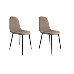 Shiito - Set van 2 moderne eetkamerstoelen - Model Cody 2 - Eenvoudig en elegant design - Metalen poten - Beige overtrokken