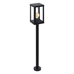 Eglo Alamonte 1 candeeiro de pé para exterior, luz de exterior de 1 holofote, candeeiro de aço galvanizado a preto e vidro transparente, casquilho E27, IP44