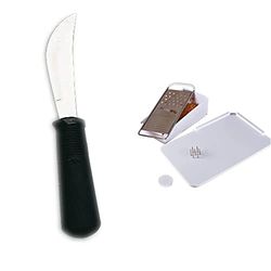 NRS Healthcare Good Grips Rocker Knife & Kitchen Spread Board with Spikes and 3 Way Grater