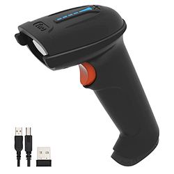 Tera Lector de Código de Barras Portátil Inalámbrico 1D Láser Inalámbrico y con Cable USB Indicador de Nivel de Batería Extra Grande de 2000mAh, Modelo 5100