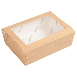 Garcia de Pou 50 pezzi - Scatole con finestra Eco 'Thepack' 1000 ml 220 G/M2 12 x 17 x 5,5 cm naturale cartone ondulato Nano-Micro