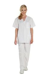 Prestige Medical 401-WHT-S - Pantalones de enfermero unisex, talla S, color blanco