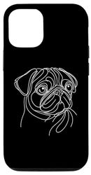 Custodia per iPhone 14 Pro Line Art Carlino Pug Carlini