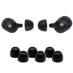 Comply Premium öronproppar, kompatibel med Sony True Wireless XM5, XM4, Linkbuds S & C700N., storlek M, ny 2025-version med rengöringsverktyg, svart, 3 par, tillverkad i USA