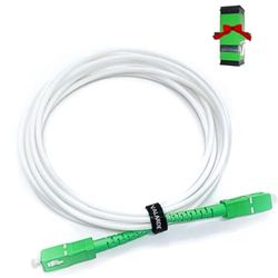 VALARDE CABLE/Extensión Fibra Óptica Naranja SFR Bouygues Free – Liga Monomodo SC-APC a SC-APC – Conector blindado y reforzado en Kevlar – Muy baja pérdida (3 M)