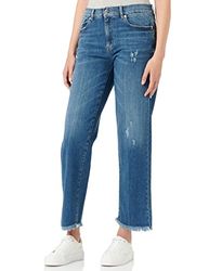 Love Moschino Boyfriend met logo geborduurde Outline on Back Pockets Casual broek dames, Zwarte Denim, 30