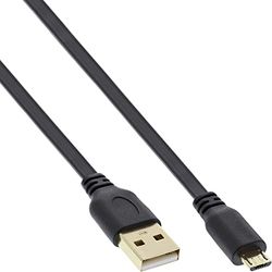 InLine 31710F Flat Cable Micro USB 2.0 USB-A to Micro B 1 m