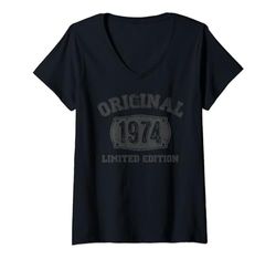 Mujer Funny Gift Original 1974 Edición Limitada 50 Cumpleaños Camiseta Cuello V