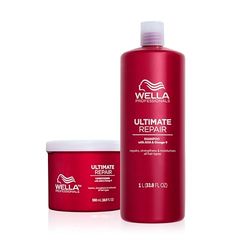 Wella Professionals Ultimate Repair Shampoing léger et Après-shampoing nourrissant pour cheveux abîmés - 1L + 500ml
