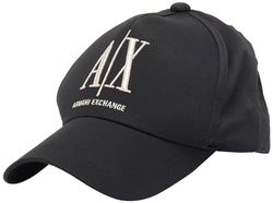 Armani Exchange Cappello da Baseball con Logo Icon Cappellino, Nero/Bianco, Taglia Unica Donna