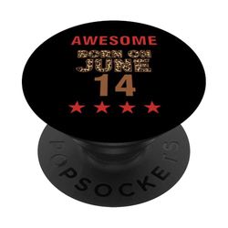 Impresionante nacido el 14 de junio 14 Leopard Print June 14 PopSockets PopGrip Adhesivo