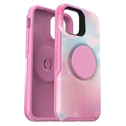 OtterBox Otter+Pop skal för iPhone 12 mini, stöttåligt, fallsäkert, skyddande skal med PopSockets PopGrip, testad till militärstandard x3, Rosa