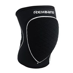 Rehband kniebeschermers voor volleybal, handbal en zaalsport, neopreen kniebeschermers comfortabel en nauwsluitend, sportkniebeschermer voor dames en heren, Kleur:Zwart, Maat:M
