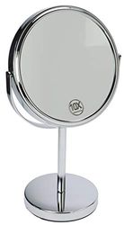 Compact mirror brand fantasy model metal holder, silver colors, x magnification, height