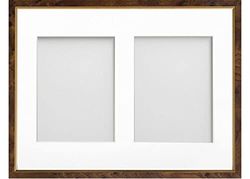 Frame Company Drayton Multi Aperture Photo Frame, Walnut, 16x12 for 8x6 inch (x2)