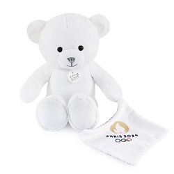 Doudou et Compagnie - Licens JO Paris 2024 olympiska och paralympiska spelen 2024-Björn, JO2448, doudou vit björn, 25 cm