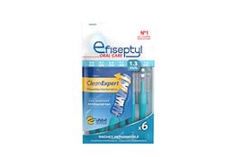Efiseptyl - Brossettes Interdentaires Clean Expert 1,3mm - Sachet Refermable - Avec Traitement Antibactérien - Sachet De 6 Brossettes