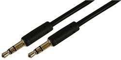 Pro Signal PSG03744 Slim 3.5 mm Stereo Jack Plug to Plug Lead, 1m, Black