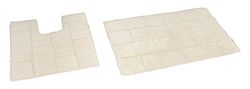 Rapport Tile Bath and Pedestal Mat Set, Cotton, Cream