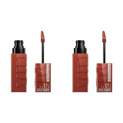 Maybelline New York Lip Colour, Smudge-free, Long Lasting up to 16h, Liquid Lipstick, Shine Finish, SuperStay Vinyl Ink, 130 Extra (Pack of 2)