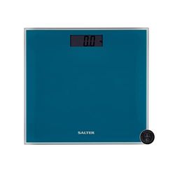 Salter 9037 TL3RREU16 Glass Personal Bathroom Scale, Slim Design, 180kg Capacity, Easy Read LCD Display, Step On for Instant Weight Readings, Fitness Scale, Batteries Included, 15 Year Guarantee, Teal