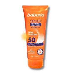 Babaria - Creme solar facial 50 Sport | proteção solar muito alta para atletas, ideais atividades ao ar livre no verão e no inverno, vegano, Biodegrabale e Coral Friendly | 75 ml