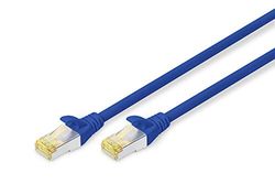 DIGITUS LAN Kabel Cat 6A - 1m - RJ45-nätverkskabel - S/FTP-skärmad - kompatibel med Cat-6 och Cat-7 - Blå