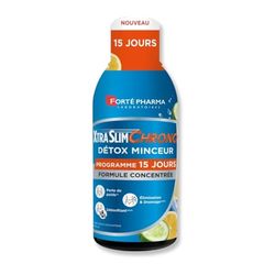 Forté Pharma - XtraSlim Chrono Détox complète - Triple action Perte de Poids - Etude scientifique - 15 jours de programme - Goût Citron-Concombre - Flacon 450 ml, 30ml/jour