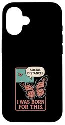 Anti sociale farfalla introverso meme carino umorismo sarcastico Custodia per iPhone 16