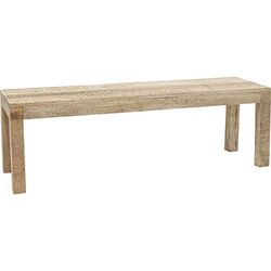 KARE Banco puro, bege, 45 x 40 x 140 cm, madeira, castanho, (H/B/T) 45 x 140 x 40 cm