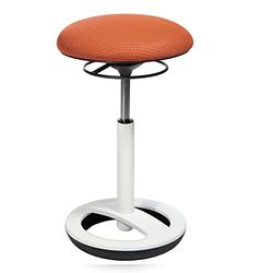 TOPSTAR SU53BR4 Sitness High Bob - Taburete de pie (49-70 cm, Aluminio Lacado, Funda de Tela, Color Naranja)