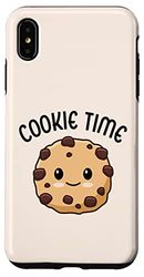 Carcasa para iPhone XS Max Cookie Time, lindas galletas con chispas de chocolate, comida kawaii