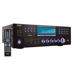 Home Theater Bluetooth Amplifier Receiver - 4 Channel 3000 Watt Stereo Speaker Home Audio Amplifier Receiver w/Radio, USB, 2 Microphone w/Echo, CD DVD Player, LCD, Rack Mount - Pyle PD3000BT.5
