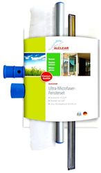 ALCLEAR 960008 Conjunto para janelas de microfibra, profissional, conjunto para limpar cristais e janelas de 3 artigos, inclui limpa-vidros de microfibra, para casa, espaços envidraçados
