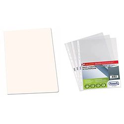 Elba Gio Confezione Da 50 Cartelline Semplici, Formato A4, Colore: Bianco & Favorit Buste A Foratura Universale 50 Buste, 22 X 30 Cm, Trasparente