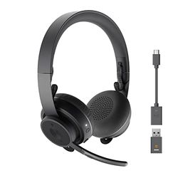 Logitech Zone 900 draadloze over-ear Bluetooth-headset, met geavanceerde ruisonderdrukkende microfoon, sluit tot 6 draadloze apparaten aan, snelle toegang tot ANC en Bluetooth - Grijs