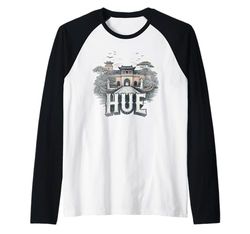 Retro Hue Paesaggio Vintage Souvenir Maglia con Maniche Raglan
