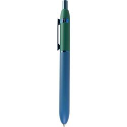 Otto Hutt Design 03 balpen blauw-groen, met schacht mat messing, beslag blauw geanodiseerd, 001-11677