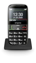 emporia Euphoria LTE, senioren mobiele telefoon 4G VoLTE, 4G VoLTE-telefoon met drukknoppen zonder contract, mobiele telefoon met noodoproepknop, 2.3-inch scherm, zwart