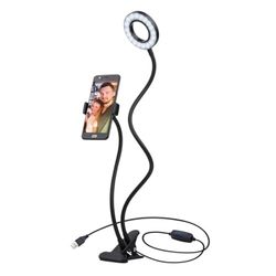 Anneau Lumineux LED 3" Flexible avec Clip pour Smartphone, idéal pour améliorer l'éclairage des Selfies et des appels vidéo.