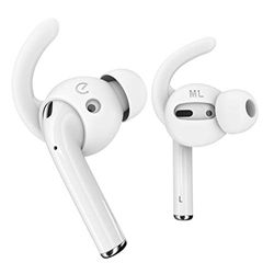 Keybudz EarBuddyz - Auriculares de Silicona Antideslizantes para Apple AirPods, Auriculares EarPods, Accesorios para Auriculares, Gancho para la Oreja, Antideslizante, Deportivo, Color Blanco